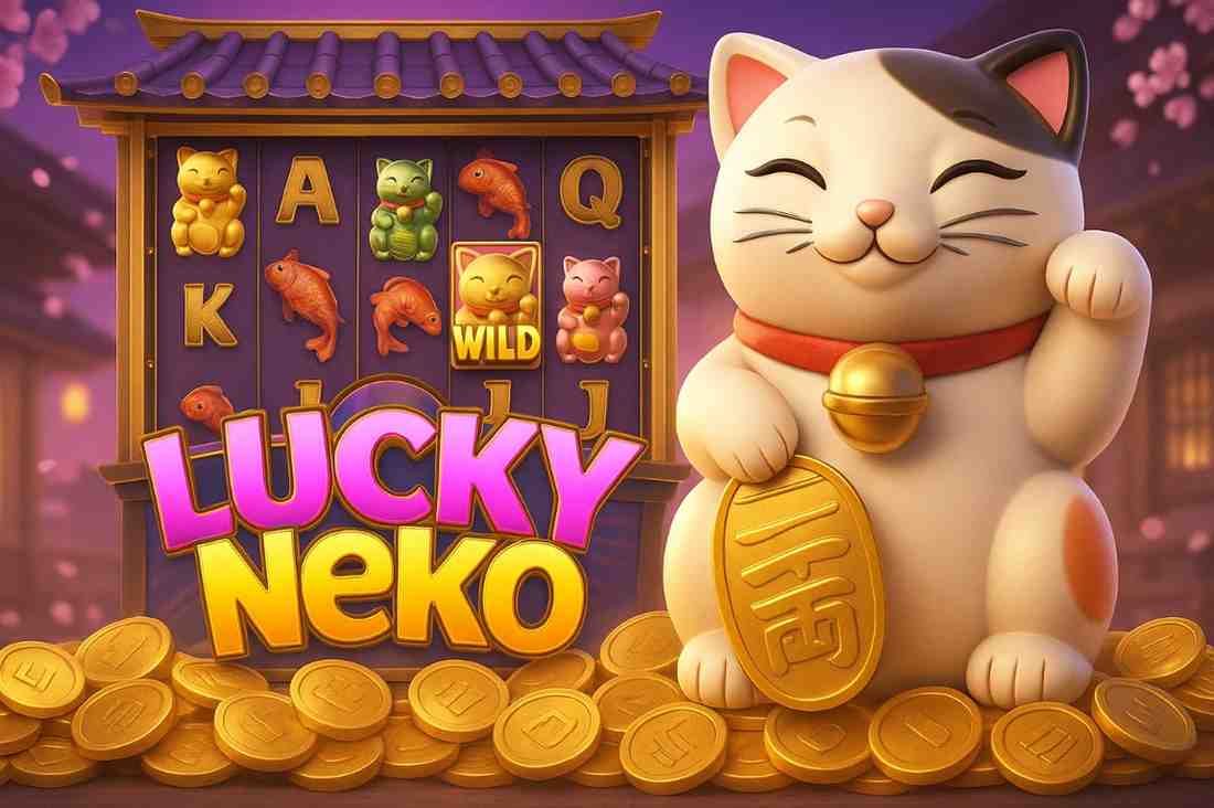 Interface do Lucky Neko mostrando os rolos em destaque